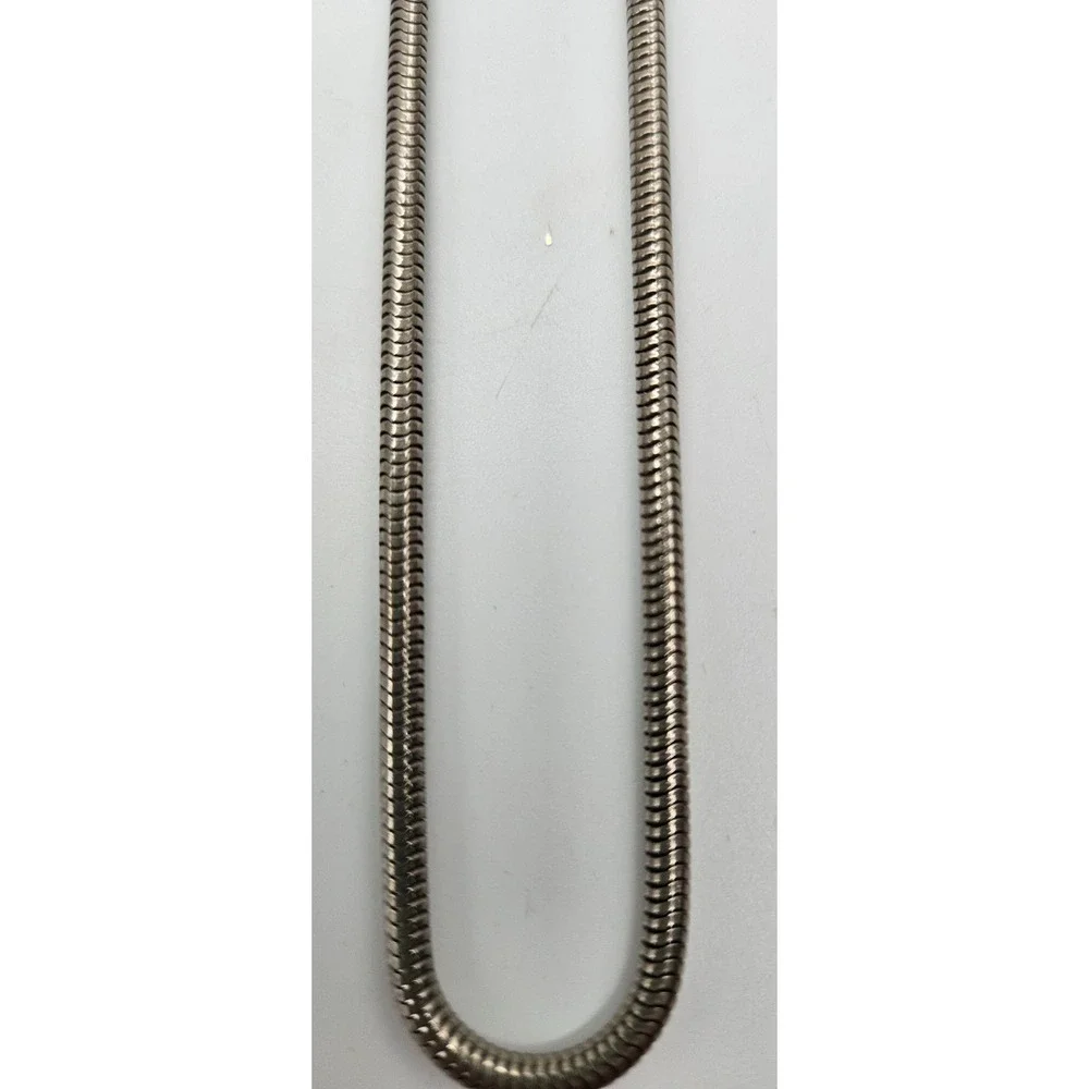 Silver Tone Snake Chain Necklace Unisex Long Minimalist Jewelry‎